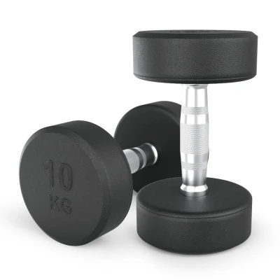 Гантель UNIX Fit PRO круглая обрезиненная 10 кг, 2 шт.