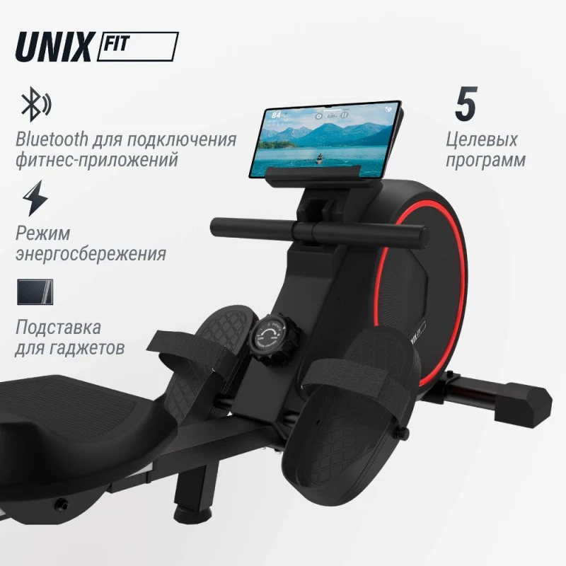 Гребной тренажер UNIX Fit Techno Rower 410 с механической нагрузкой — купить в Туле в магазине тренажеров