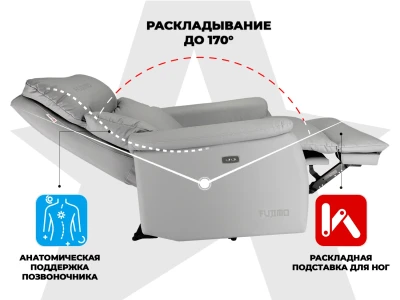 Кресло-реклайнер электрический FUJIMO DREAM EW Серый купить в Туле