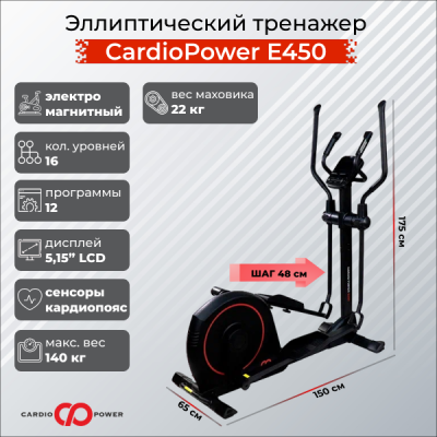Эллиптический тренажер CardioPower E450 купить в Туле в магазине тренажеров