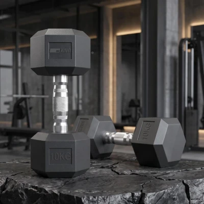 Гантель гексагональная UNIX Fit обрезиненная 10 кг, 2 шт.
