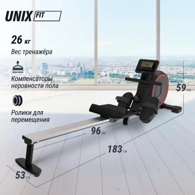 Гребной тренажер UNIX Fit Techno Rower 410 с механической нагрузкой — купить в Туле в магазине тренажеров