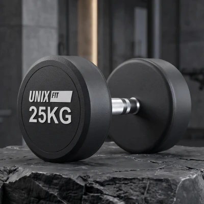 Гантель UNIX Fit PRO круглая обрезиненная 25 кг / шт.