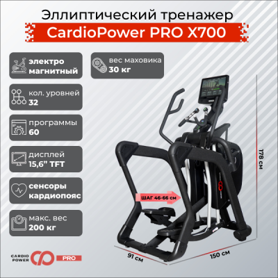Эллиптический тренажер CardioPower Professional (PRO) X700 купить в Туле в магазине тренажеров
