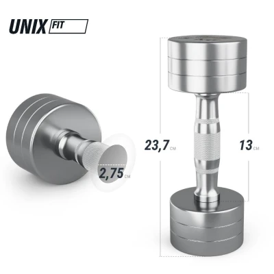 Гантель UNIX Fit PRO круглая хромированная 5 кг, 2 шт.