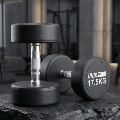 Гантель UNIX Fit PRO круглая обрезиненная 17,5 кг, 2 шт.