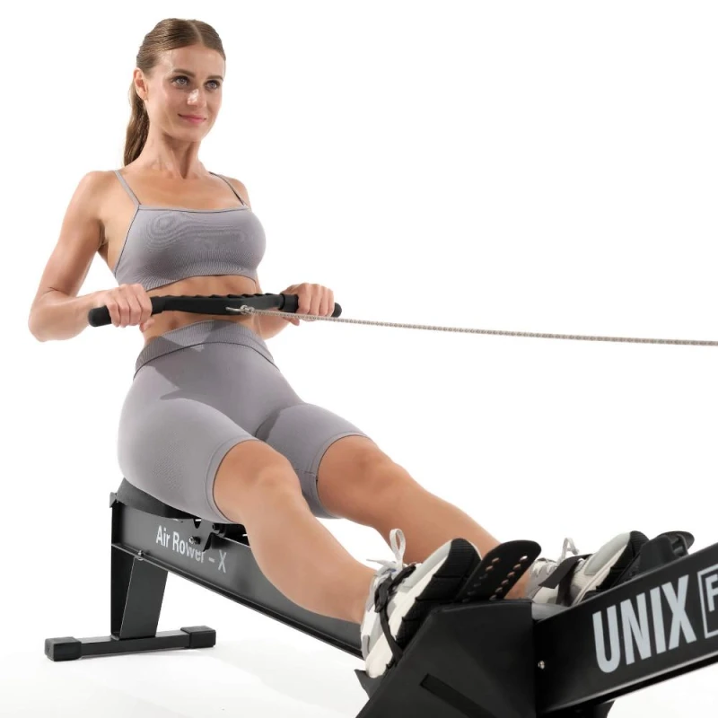Гребной тренажер UNIX Fit Air Rower-X с аэродинамической нагрузкой, черный — купить в Туле в магазине тренажеров