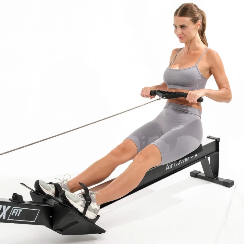 Гребной тренажер UNIX Fit Air Rower-X с аэродинамической нагрузкой, черный — купить в Туле в магазине тренажеров