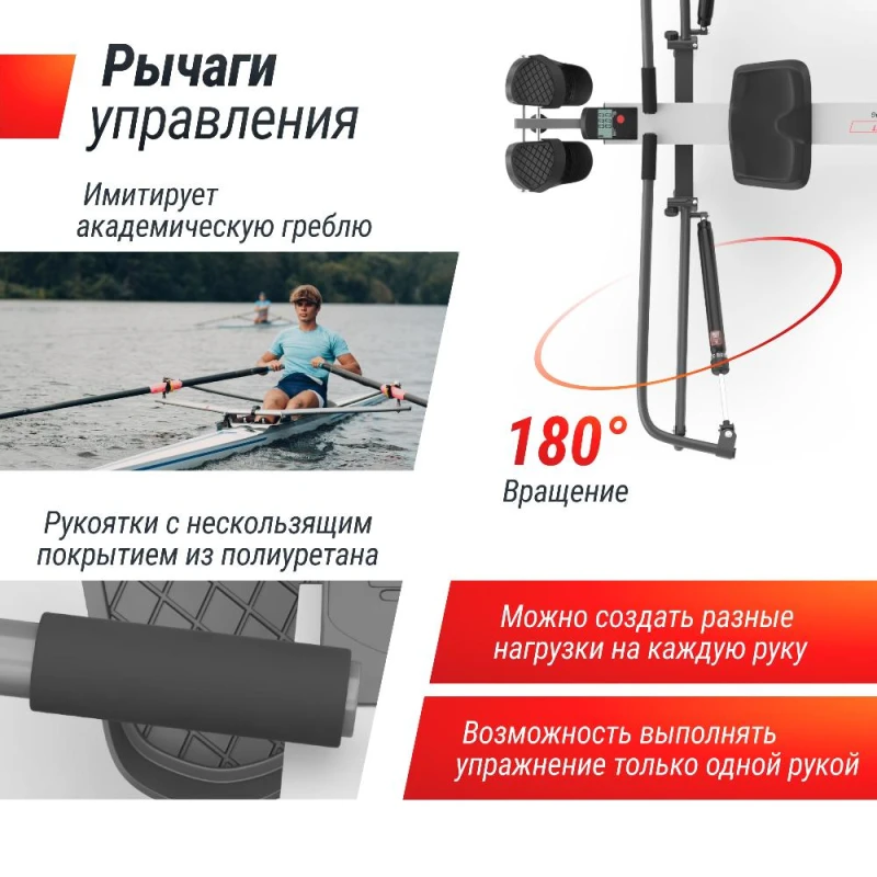 Гребной тренажер UNIX Fit гидравлический 320G купить в Туле в магазине тренажеров