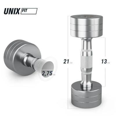 Гантель UNIX Fit PRO круглая хромированная 3 кг, 2 шт.