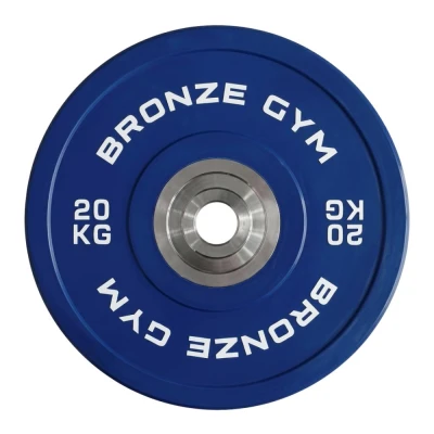 Диск олимпийский BRONZE GYM тяжелоатлетический синий 20 кг