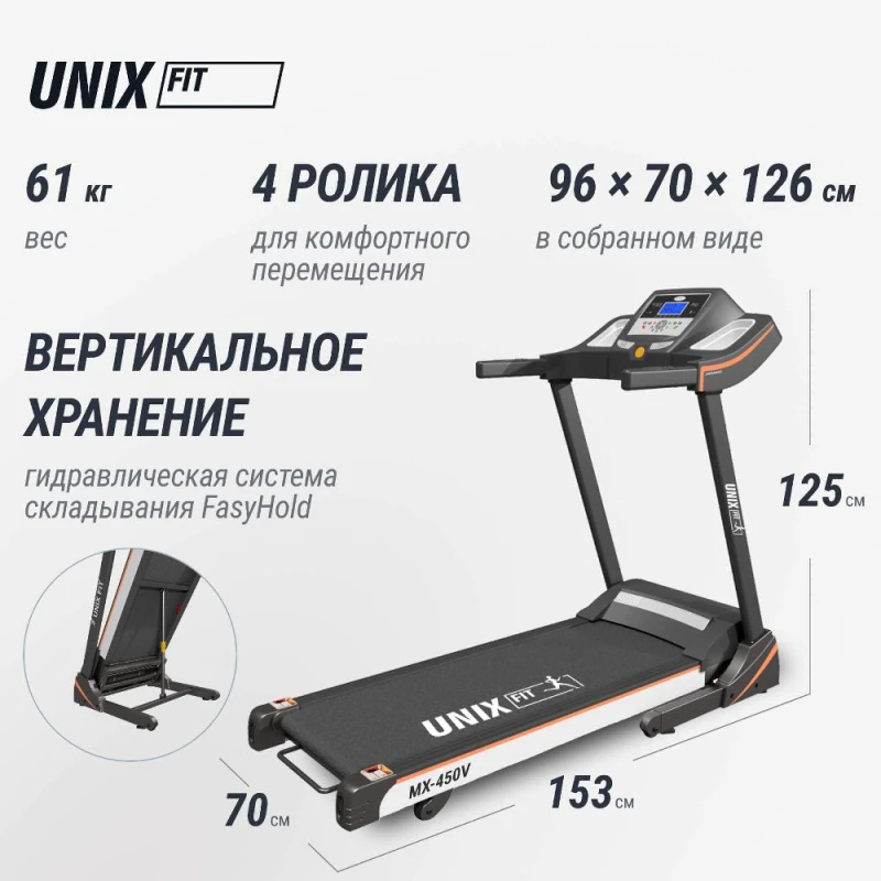 Беговая дорожка UNIX Fit MX-450V — купить в Туле