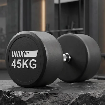 Гантель UNIX Fit PRO круглая обрезиненная 45 кг / шт.