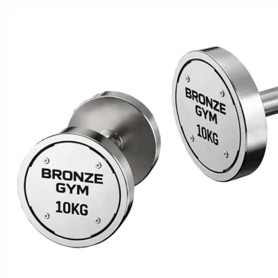 Набор стальных гантелей BRONZE GYM, 12-30 кг - 10 пар, шаг 2 кг