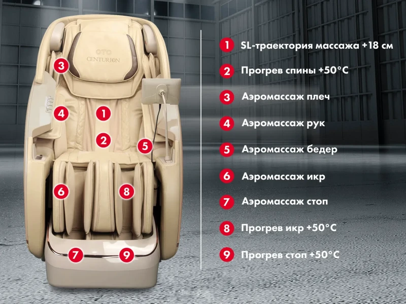 Массажное кресло OTO CENTURION PRO Бежевый – купить, цена, отзывы