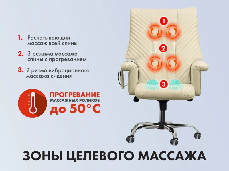 Офисное массажное кресло EGO President Крем