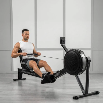Гребной тренажер UNIX Fit Air воздушно-магнитный / Magnetic Rower-X черный