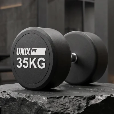 Гантель UNIX Fit PRO круглая обрезиненная 35 кг / шт.