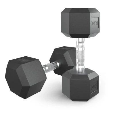 Гантель гексагональная UNIX Fit обрезиненная 12,5 кг, 2 шт.