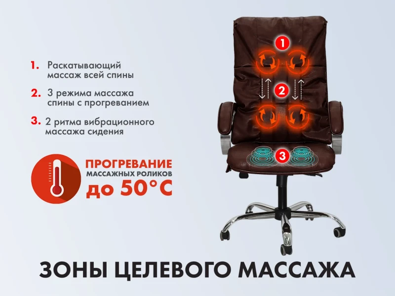 Офисное массажное кресло EGO BOSS Шоколад