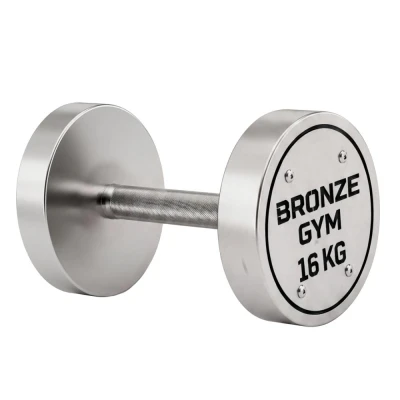 Набор стальных гантелей BRONZE GYM, 12-30 кг - 10 пар, шаг 2 кг