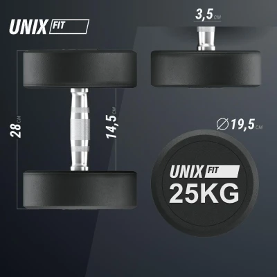 Гантель UNIX Fit PRO круглая обрезиненная 25 кг / шт.