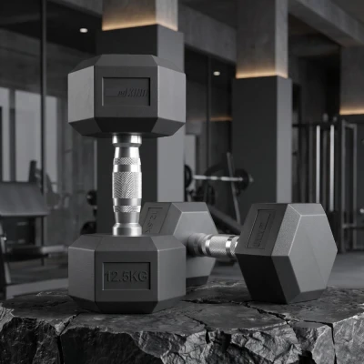 Гантель гексагональная UNIX Fit обрезиненная 12,5 кг, 2 шт.