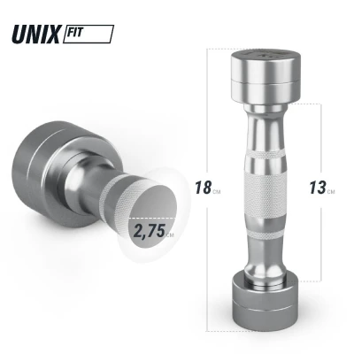 Гантель UNIX Fit PRO круглая хромированная 1 кг, 2 шт.