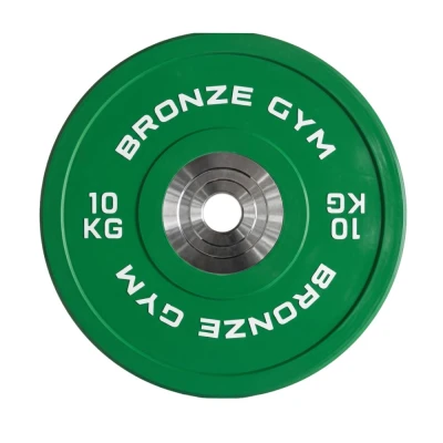 Диск олимпийский BRONZE GYM тяжелоатлетический зеленый 10 кг