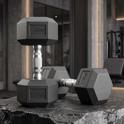 Гантель гексагональная UNIX Fit обрезиненная 17,5 кг, 2 шт.