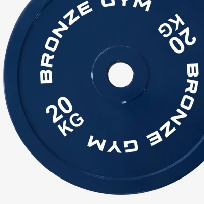 Диск калиброванный BRONZE GYM для пауэрлифтинга синий 20 кг