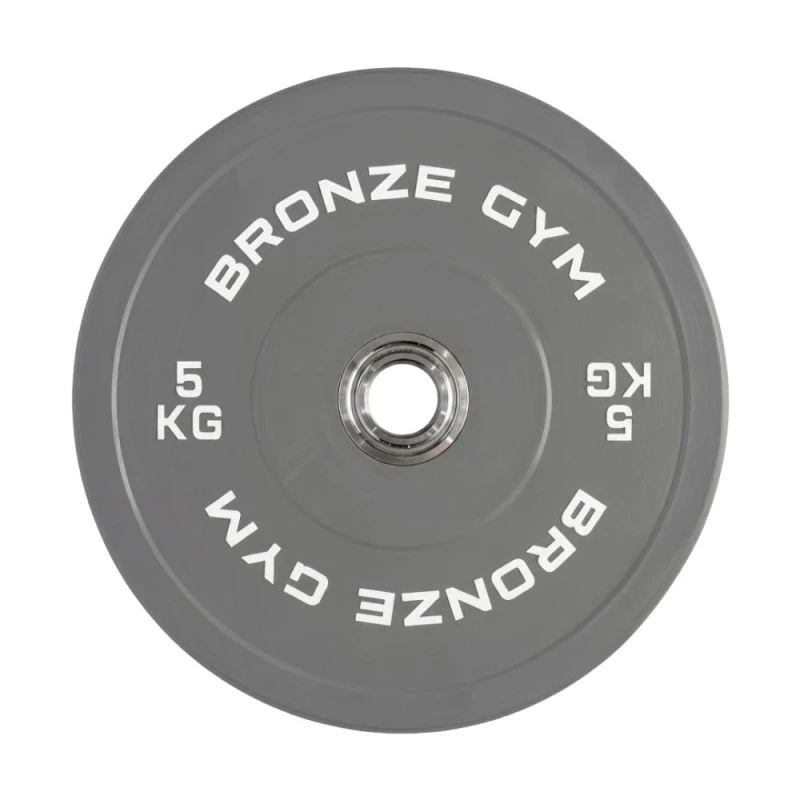 Диск олимпийский BRONZE GYM тяжелоатлетический серый 5 кг