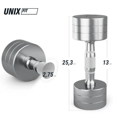 Гантель UNIX Fit PRO круглая хромированная 7 кг, 2 шт.