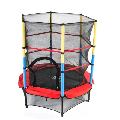 Батут DFC JUMP KIDS 55" красный с желто-синими стойками купить в Туле по низкой цене