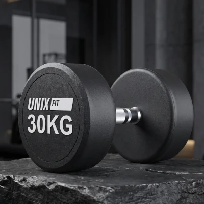 Гантель UNIX Fit PRO круглая обрезиненная 30 кг / шт.
