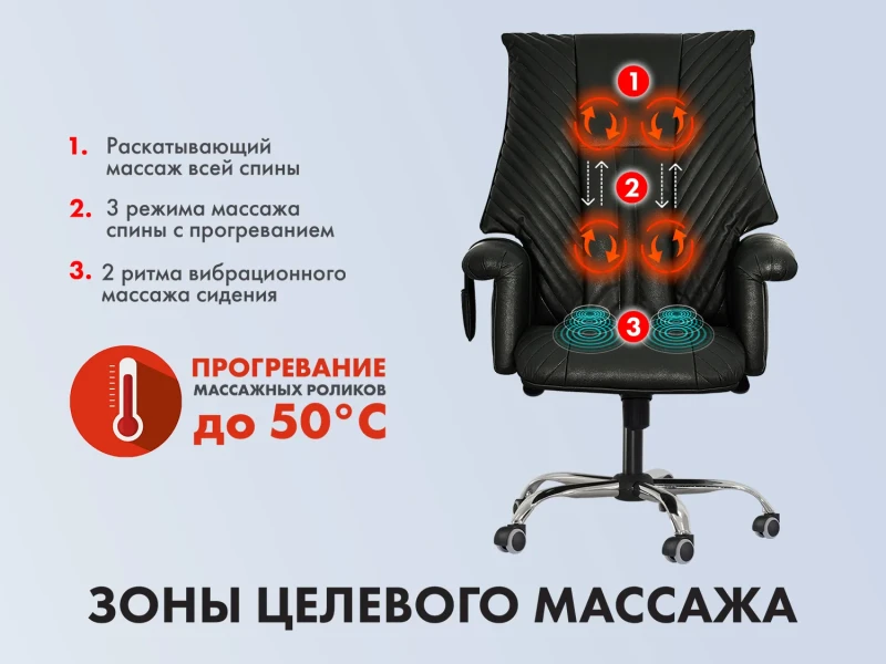 Офисное массажное кресло EGO President Антрацит