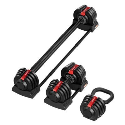 Гантель регулируемая 18кг + штанга + гиря, HYFIT, набор 3в1, D7040