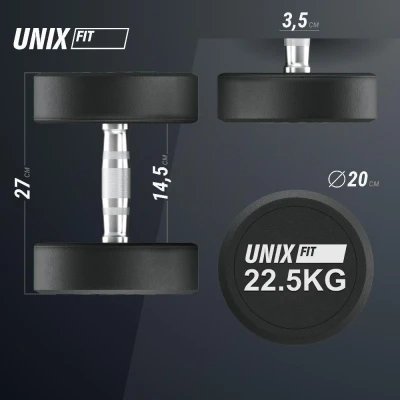 Гантель UNIX Fit PRO круглая обрезиненная 22,5 кг / шт.